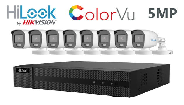 Hilook-Kit-20 DIY 8 channel 5MP bullet ColorVu CCTV camera system