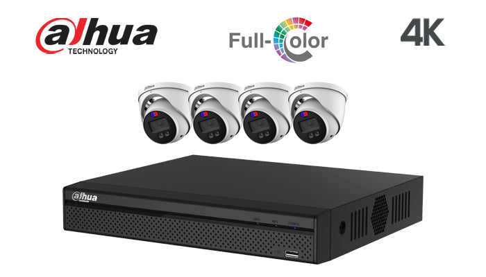 Dahua-Kit-26 4K full colour TIOC turret 4 camera CCTV system