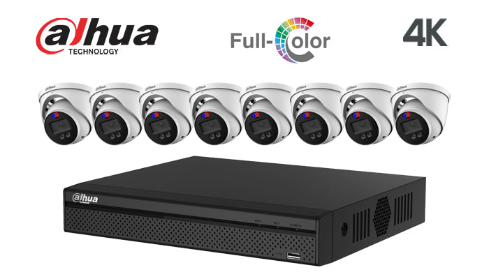 Dahua-Kit-28 4K full colour TIOC turret 8 camera CCTV system