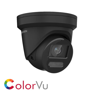 Hikvision DS-2CD2347G2-LSU/SL(2.8mm)(C) 4MP ColorVu built in alarm IP CCTV camera, black