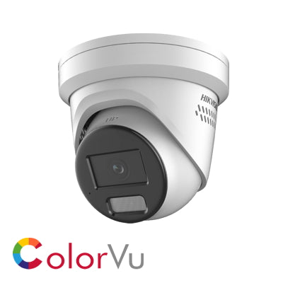 Hikvision DS-2CD2347G2-LSU/SL(2.8mm)(C) 4MP ColorVu built in alarm IP CCTV camera, white
