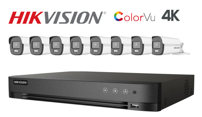 Hikvision-Kit-20 8MP (4K) ColorVu 8 PoC bullet camera CCTV system